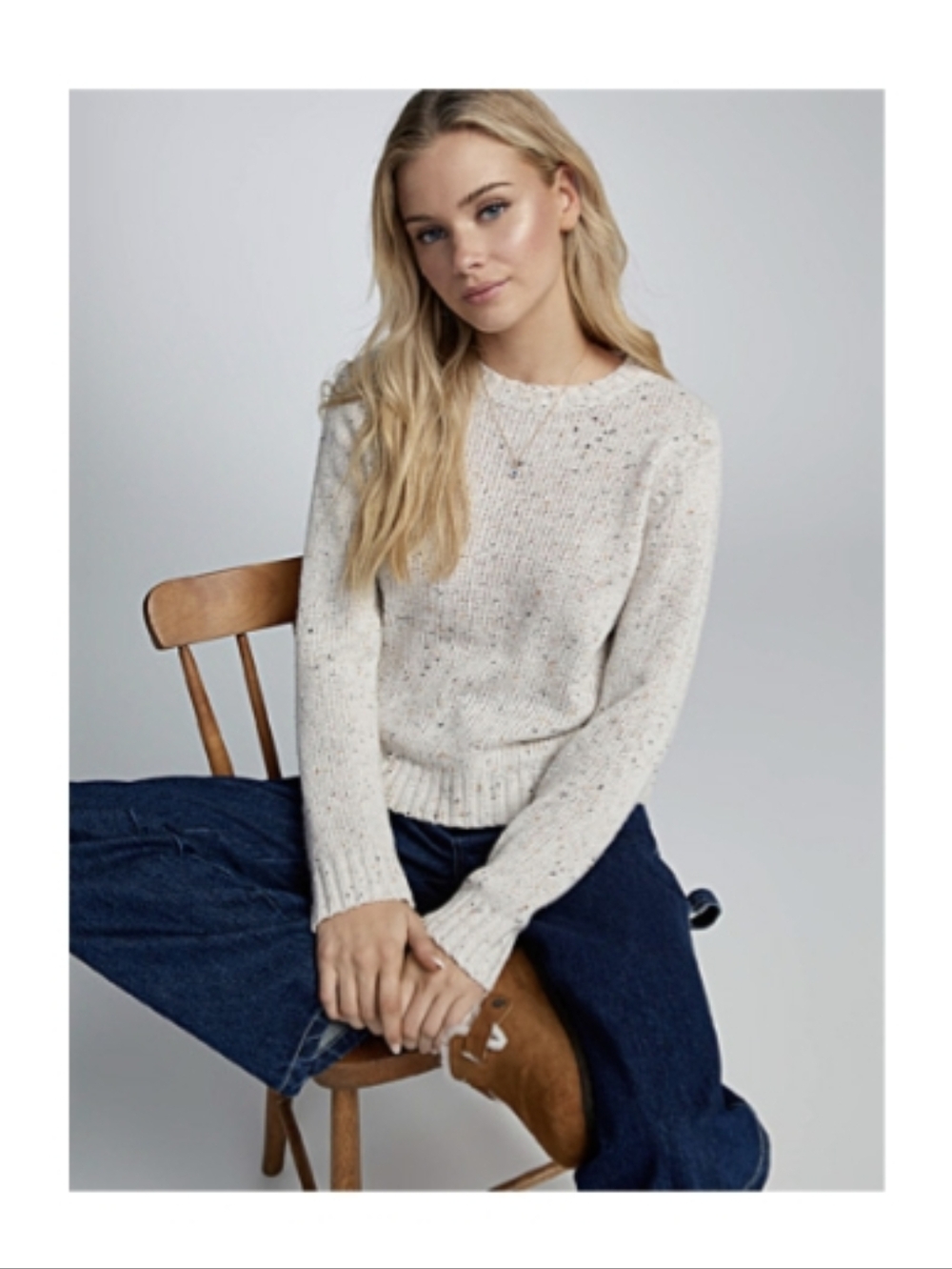 Simons Cream Speckled Sweater